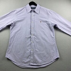 Ralph Lauren Mens Custom Fit Oxford Shirt Purple Lavender Long Sleeve Large L